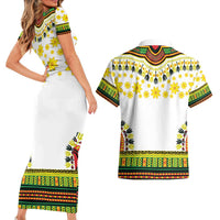 Enkutatash Dashiki and Adey Abeba Couples Matching Short Sleeve Bodycon Dress and Hawaiian Shirt LT9 - Wonder Print Shop