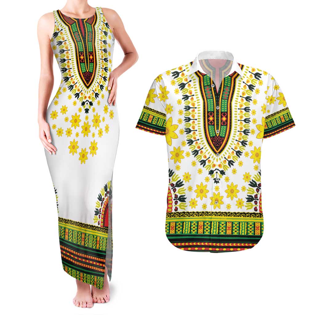 Enkutatash Dashiki and Adey Abeba Couples Matching Tank Maxi Dress and Hawaiian Shirt LT9 - Wonder Print Shop