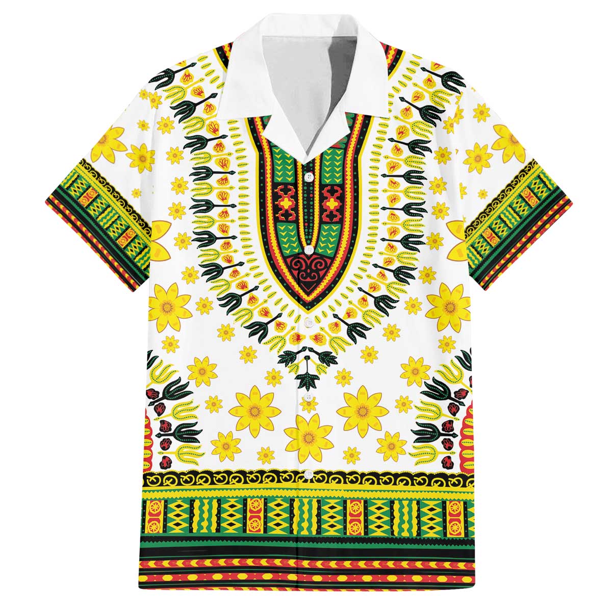 Enkutatash Dashiki and Adey Abeba Family Matching Off The Shoulder Long Sleeve Dress and Hawaiian Shirt - Wonder Print Shop
