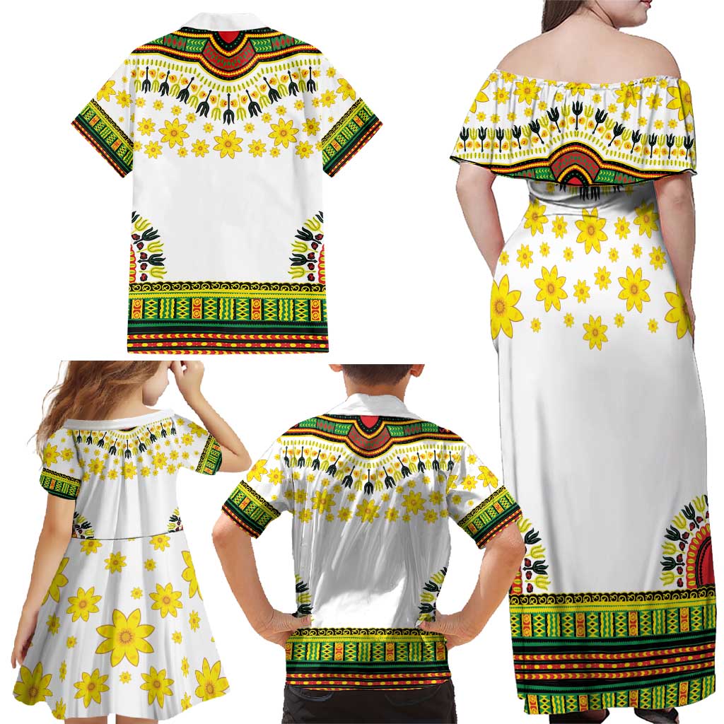 Enkutatash Dashiki and Adey Abeba Family Matching Off Shoulder Maxi Dress and Hawaiian Shirt LT9 - Wonder Print Shop