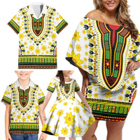 Enkutatash Dashiki and Adey Abeba Family Matching Off Shoulder Short Dress and Hawaiian Shirt LT9 - Wonder Print Shop