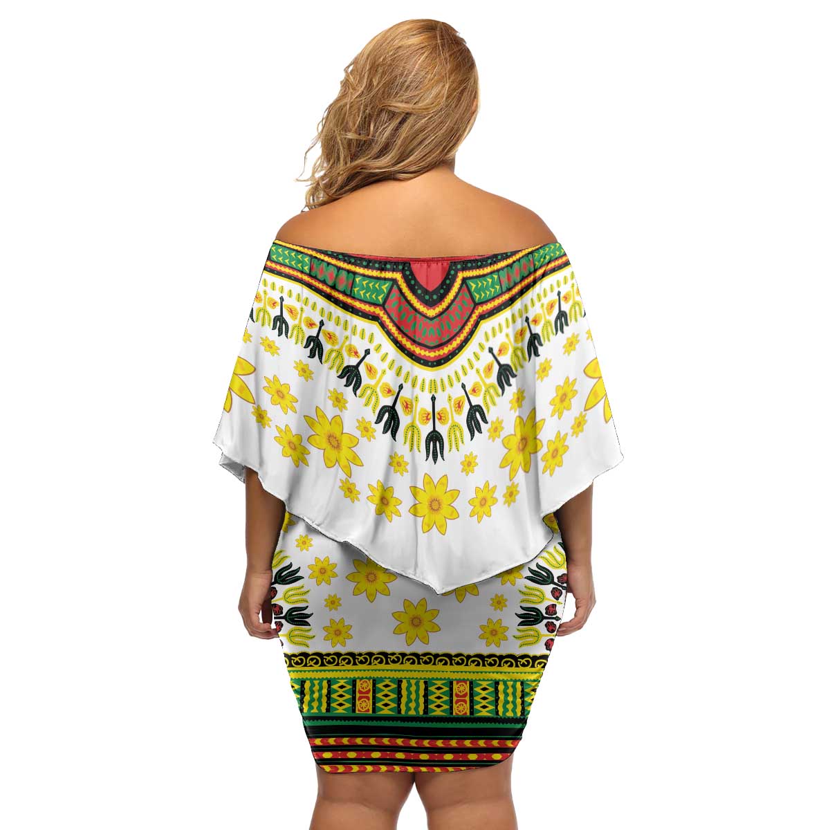 Enkutatash Dashiki and Adey Abeba Family Matching Off Shoulder Short Dress and Hawaiian Shirt LT9 - Wonder Print Shop