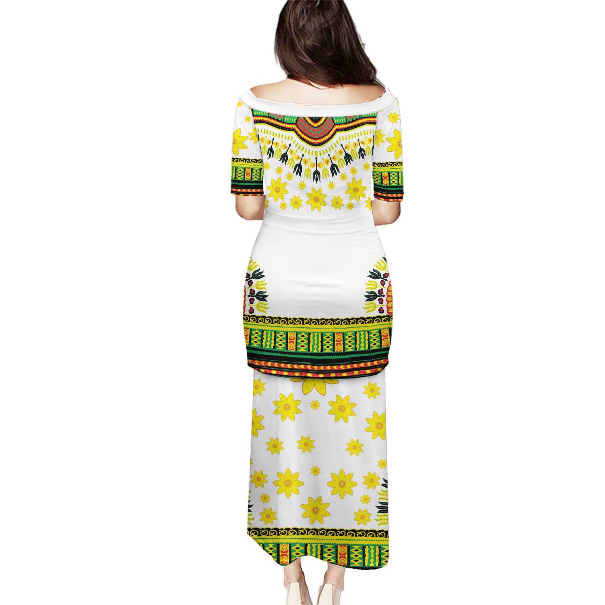 Enkutatash Dashiki and Adey Abeba Family Matching Puletasi and Hawaiian Shirt - Wonder Print Shop