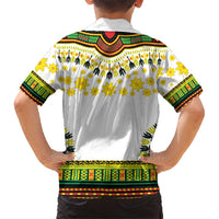 Enkutatash Dashiki and Adey Abeba Family Matching Short Sleeve Bodycon Dress and Hawaiian Shirt - Wonder Print Shop