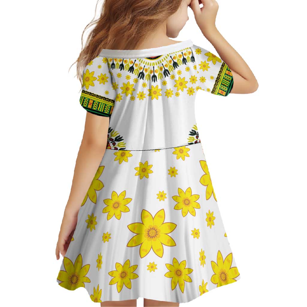 Enkutatash Dashiki and Adey Abeba Family Matching Short Sleeve Bodycon Dress and Hawaiian Shirt - Wonder Print Shop