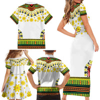 Enkutatash Dashiki and Adey Abeba Family Matching Short Sleeve Bodycon Dress and Hawaiian Shirt - Wonder Print Shop