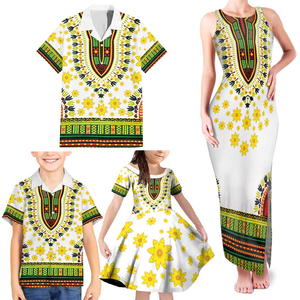 Enkutatash Dashiki and Adey Abeba Family Matching Tank Maxi Dress and Hawaiian Shirt - Wonder Print Shop