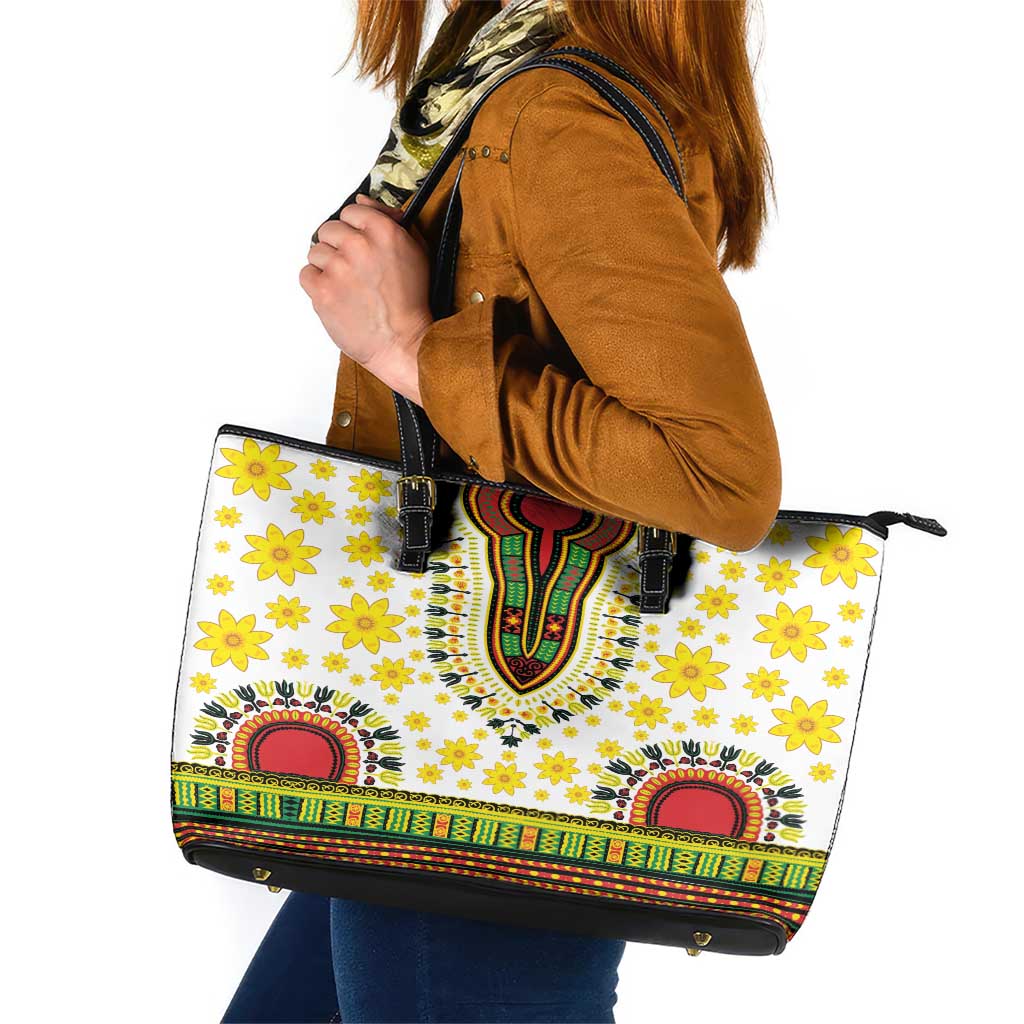 Enkutatash Dashiki and Adey Abeba Leather Tote Bag - Wonder Print Shop