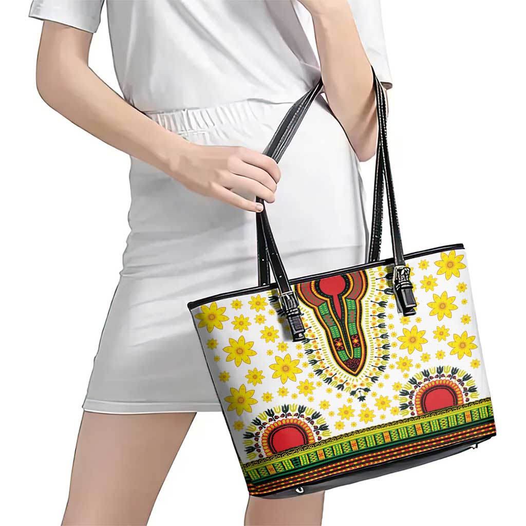 Enkutatash Dashiki and Adey Abeba Leather Tote Bag - Wonder Print Shop