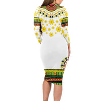 Enkutatash Dashiki and Adey Abeba Long Sleeve Bodycon Dress - Wonder Print Shop