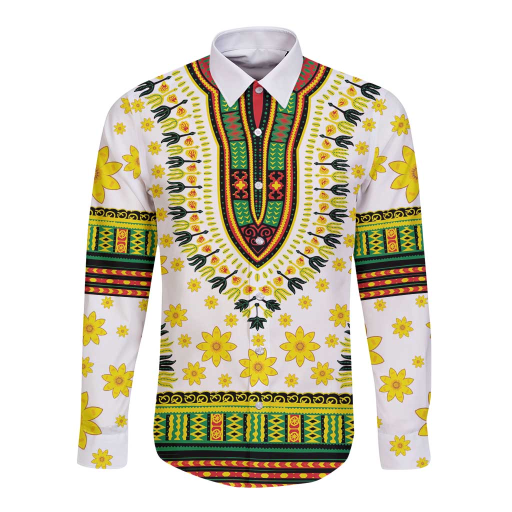 Enkutatash Dashiki and Adey Abeba Long Sleeve Button Shirt - Wonder Print Shop