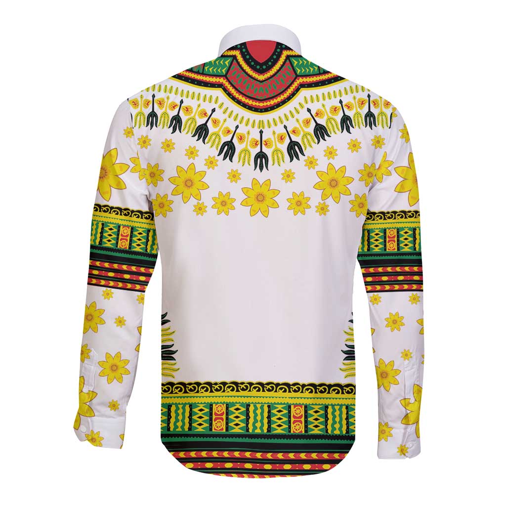 Enkutatash Dashiki and Adey Abeba Long Sleeve Button Shirt - Wonder Print Shop