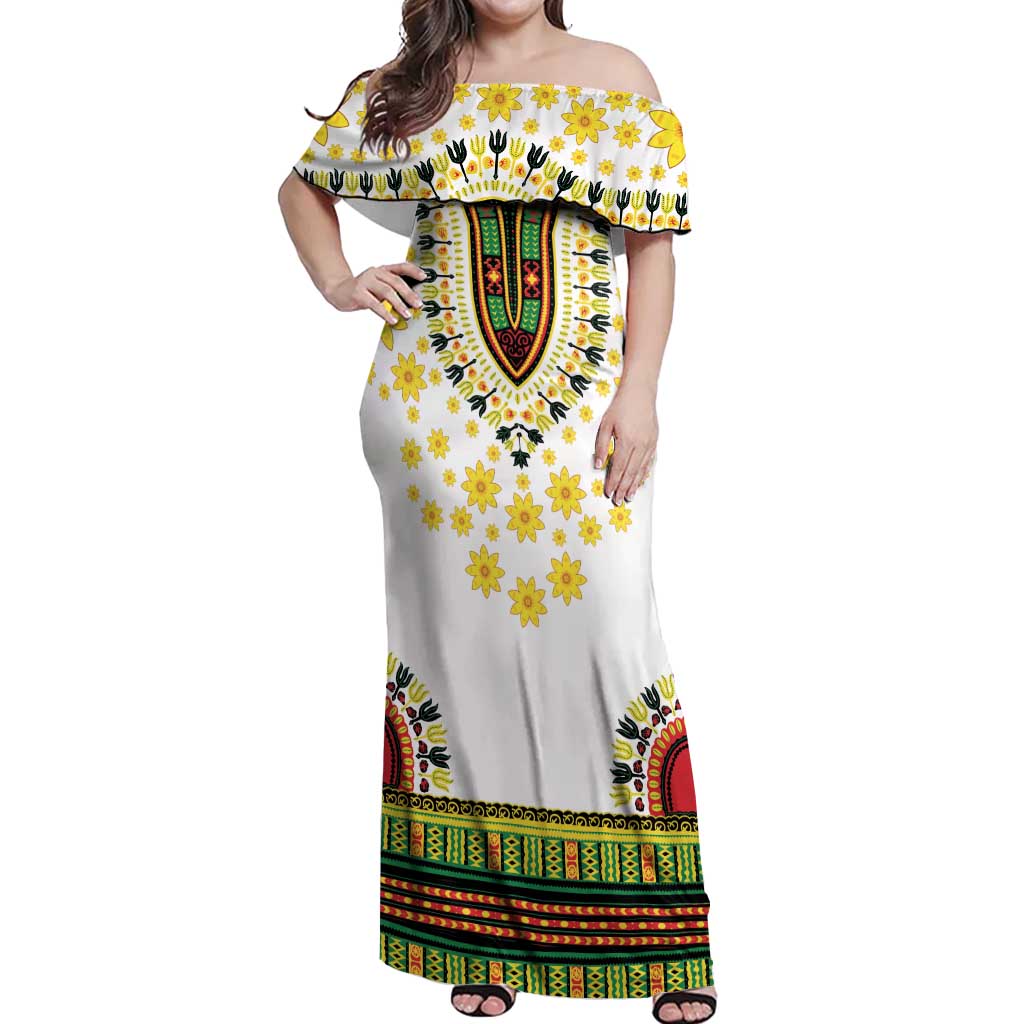 Enkutatash Dashiki and Adey Abeba Off Shoulder Maxi Dress - Wonder Print Shop