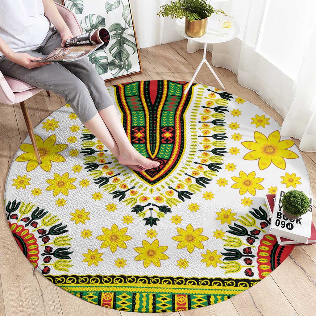 Enkutatash Dashiki and Adey Abeba Round Carpet
