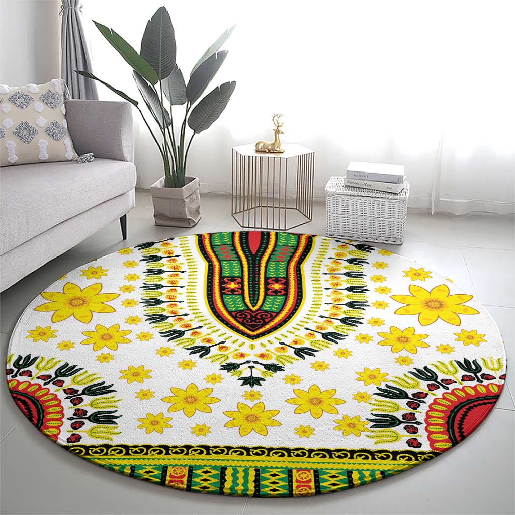 Enkutatash Dashiki and Adey Abeba Round Carpet