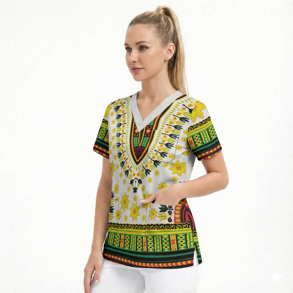 Afro Enkutatash Dashiki and Adey Abeba Scrub Top