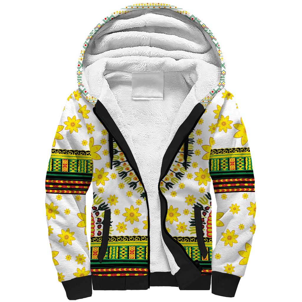 Enkutatash Dashiki and Adey Abeba Sherpa Hoodie - Wonder Print Shop