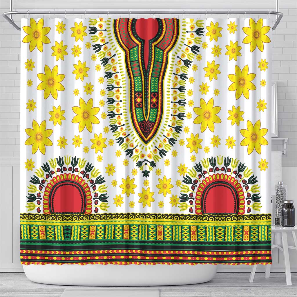 Enkutatash Dashiki and Adey Abeba Shower Curtain