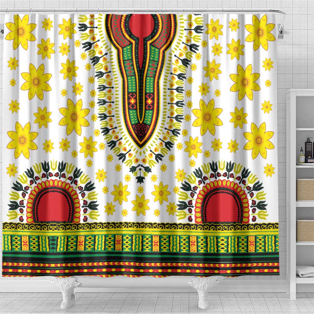 Enkutatash Dashiki and Adey Abeba Shower Curtain