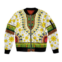 Enkutatash Dashiki and Adey Abeba Sleeve Zip Bomber Jacket - Wonder Print Shop