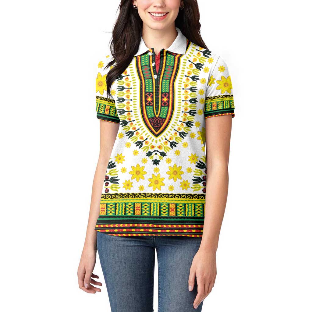 Enkutatash Dashiki and Adey Abeba Women Polo Shirt - Wonder Print Shop