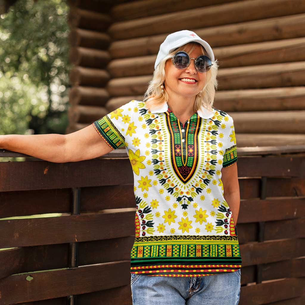 Enkutatash Dashiki and Adey Abeba Women Polo Shirt - Wonder Print Shop