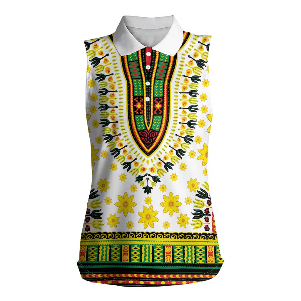 Enkutatash Dashiki and Adey Abeba Women Sleeveless Polo Shirt - Wonder Print Shop