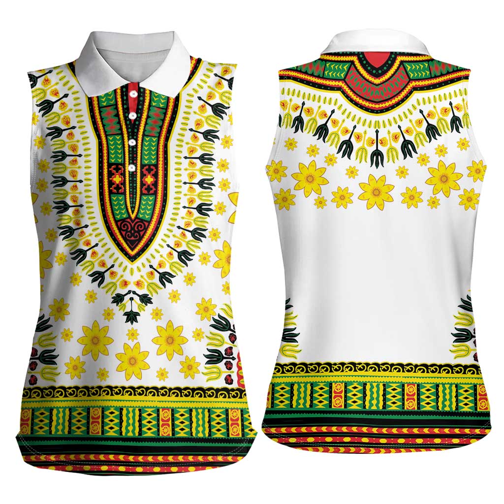 Enkutatash Dashiki and Adey Abeba Women Sleeveless Polo Shirt - Wonder Print Shop