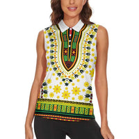 Enkutatash Dashiki and Adey Abeba Women Sleeveless Polo Shirt - Wonder Print Shop