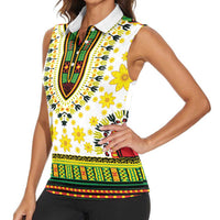 Enkutatash Dashiki and Adey Abeba Women Sleeveless Polo Shirt - Wonder Print Shop