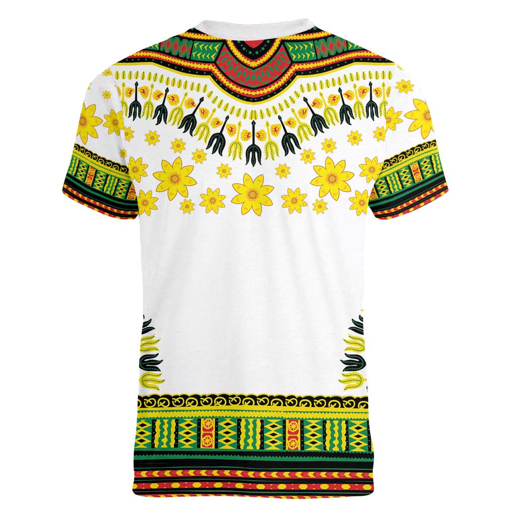 Enkutatash Dashiki and Adey Abeba Women V-Neck T-Shirt - Wonder Print Shop