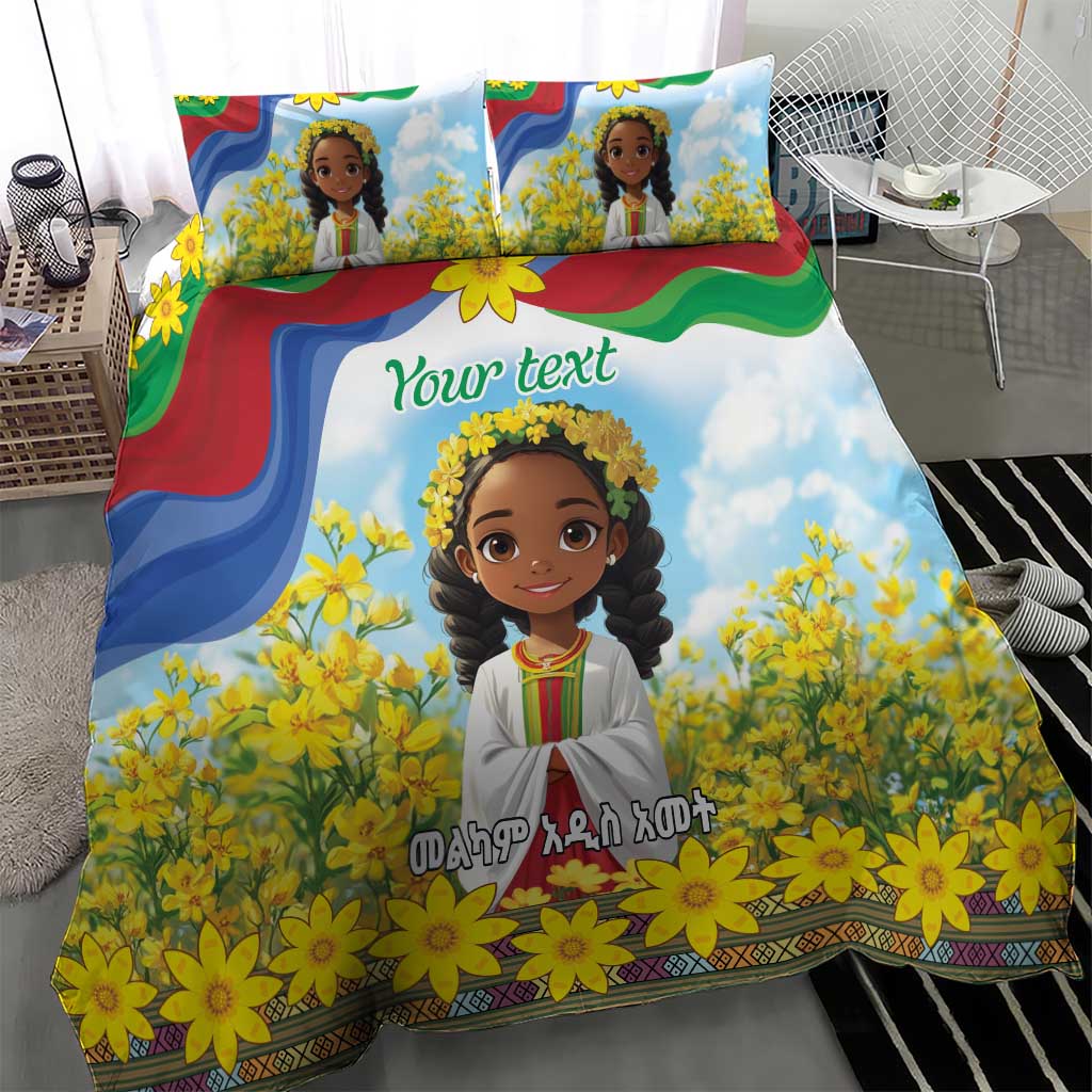 Happy Enkutatash Eritrea Personalized Bedding Set Beautiful Girl Adey Abeba Flower LT9 - Wonder Print Shop