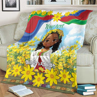 Happy Enkutatash Eritrea Personalized Blanket Beautiful Girl Adey Abeba Flower