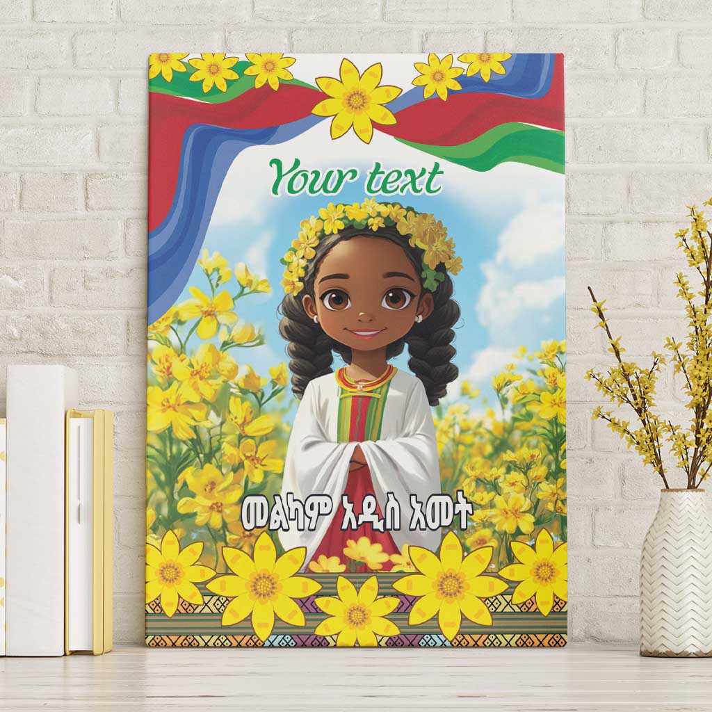 Happy Enkutatash Eritrea Personalized Canvas Wall Art Beautiful Girl Adey Abeba Flower LT9 - Wonder Print Shop
