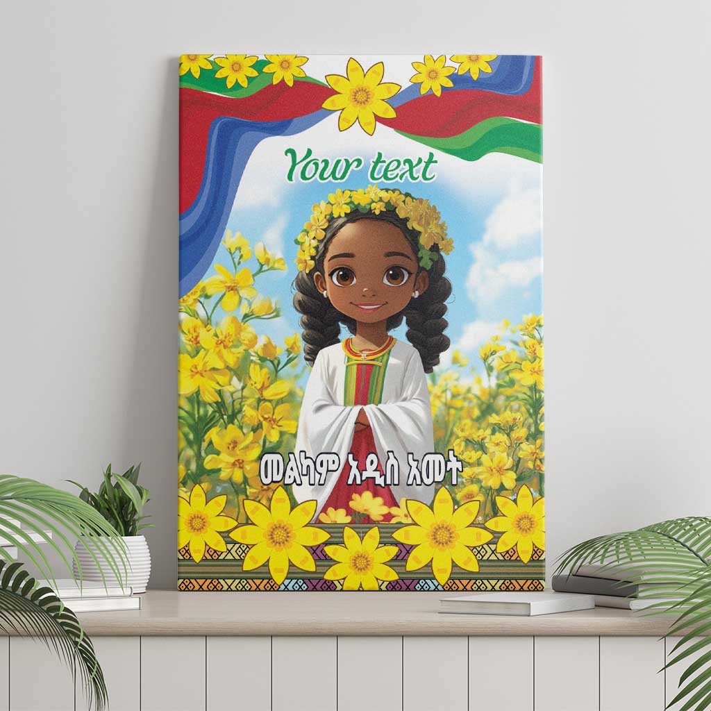 Happy Enkutatash Eritrea Personalized Canvas Wall Art Beautiful Girl Adey Abeba Flower LT9 - Wonder Print Shop