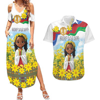 Happy Enkutatash Eritrea Personalized Couples Matching Summer Maxi Dress and Hawaiian Shirt Beautiful Girl Adey Abeba Flower LT9 - Wonder Print Shop