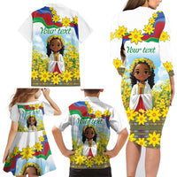 Happy Enkutatash Eritrea Personalized Family Matching Long Sleeve Bodycon Dress and Hawaiian Shirt Beautiful Girl Adey Abeba Flower LT9 - Wonder Print Shop