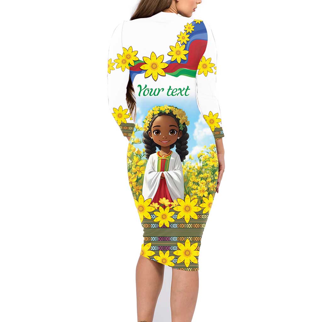 Happy Enkutatash Eritrea Personalized Family Matching Long Sleeve Bodycon Dress and Hawaiian Shirt Beautiful Girl Adey Abeba Flower LT9 - Wonder Print Shop