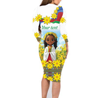 Happy Enkutatash Eritrea Personalized Family Matching Long Sleeve Bodycon Dress and Hawaiian Shirt Beautiful Girl Adey Abeba Flower LT9 - Wonder Print Shop