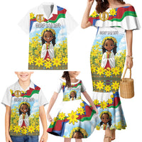 Happy Enkutatash Eritrea Personalized Family Matching Mermaid Dress and Hawaiian Shirt Beautiful Girl Adey Abeba Flower LT9 - Wonder Print Shop
