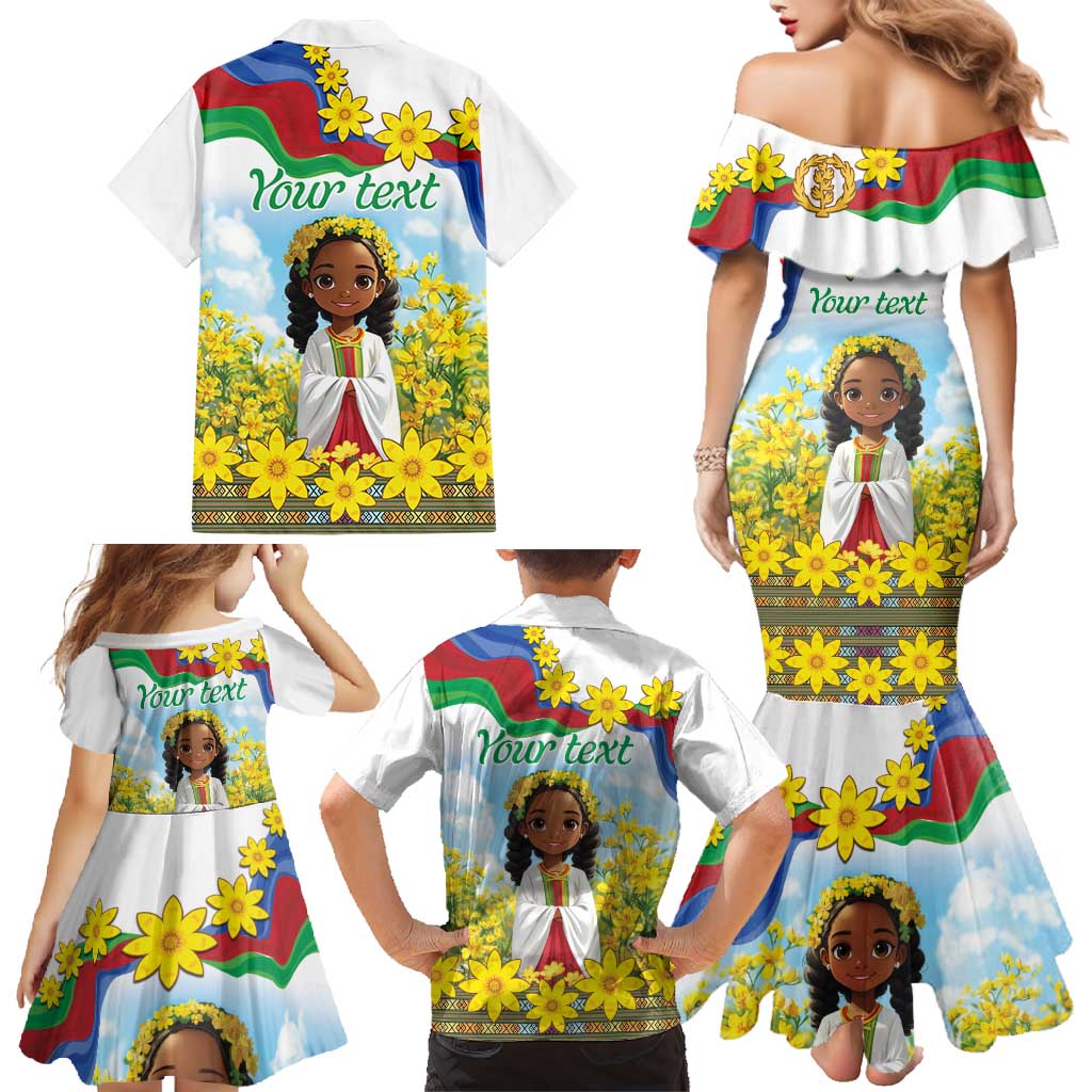 Happy Enkutatash Eritrea Personalized Family Matching Mermaid Dress and Hawaiian Shirt Beautiful Girl Adey Abeba Flower LT9 - Wonder Print Shop