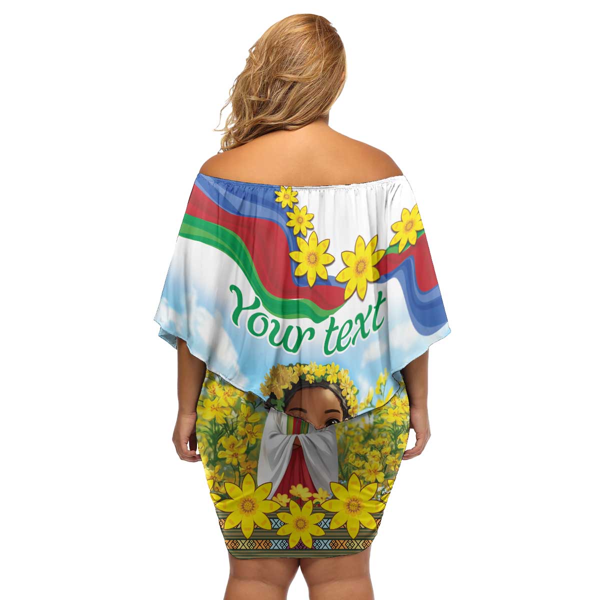 Happy Enkutatash Eritrea Personalized Family Matching Off Shoulder Short Dress and Hawaiian Shirt Beautiful Girl Adey Abeba Flower LT9 - Wonder Print Shop