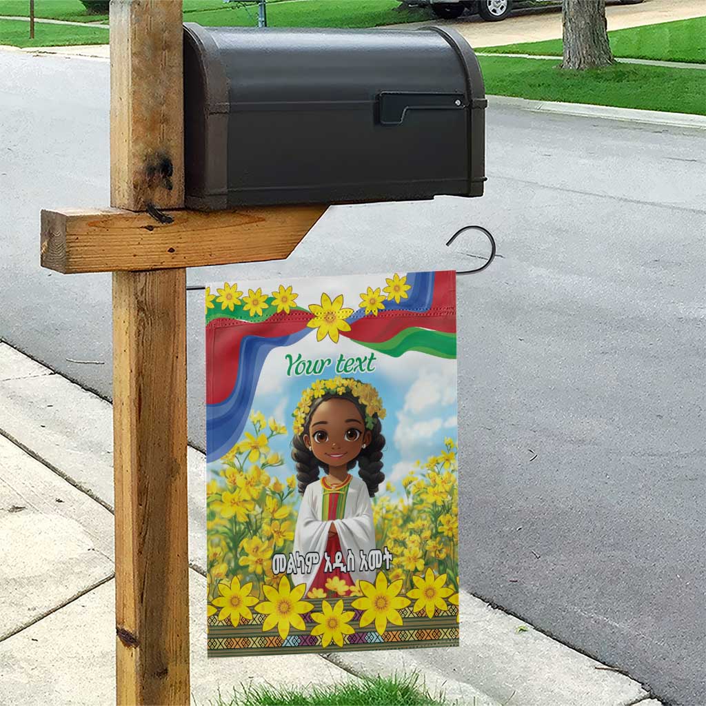 Happy Enkutatash Eritrea Personalized Garden Flag Beautiful Girl Adey Abeba Flower - Wonder Print Shop
