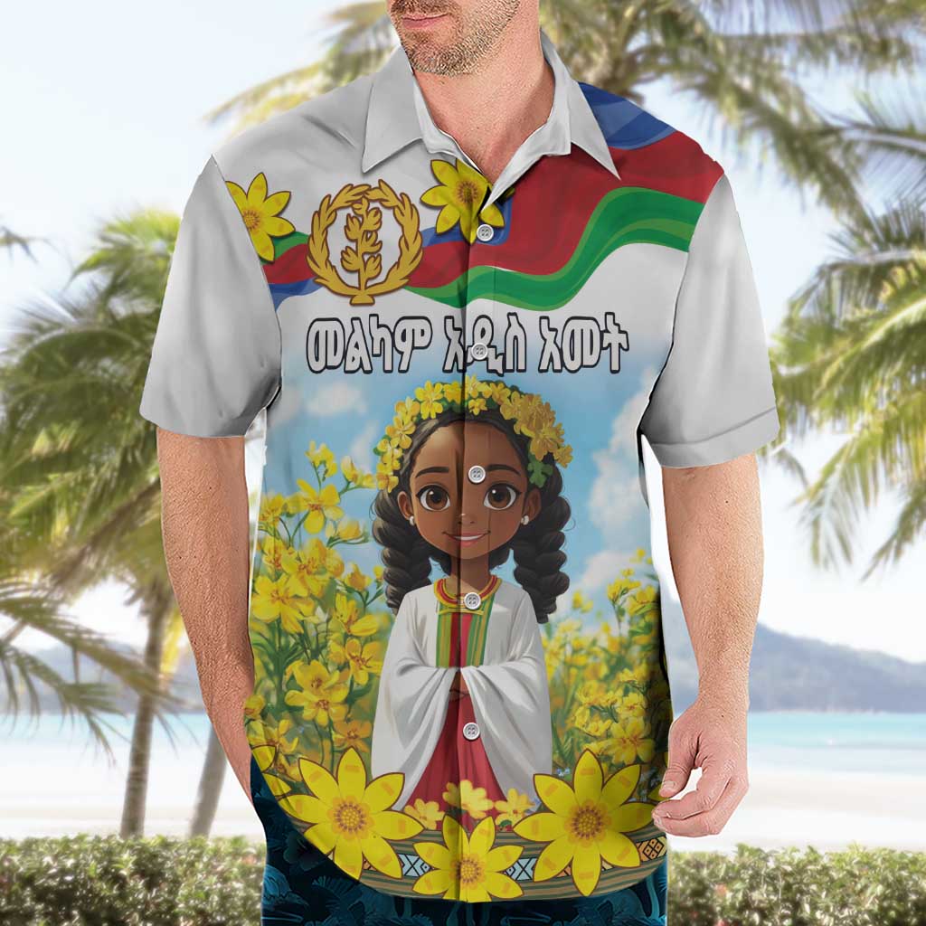 Happy Enkutatash Eritrea Personalized Hawaiian Shirt Beautiful Girl Adey Abeba Flower - Wonder Print Shop