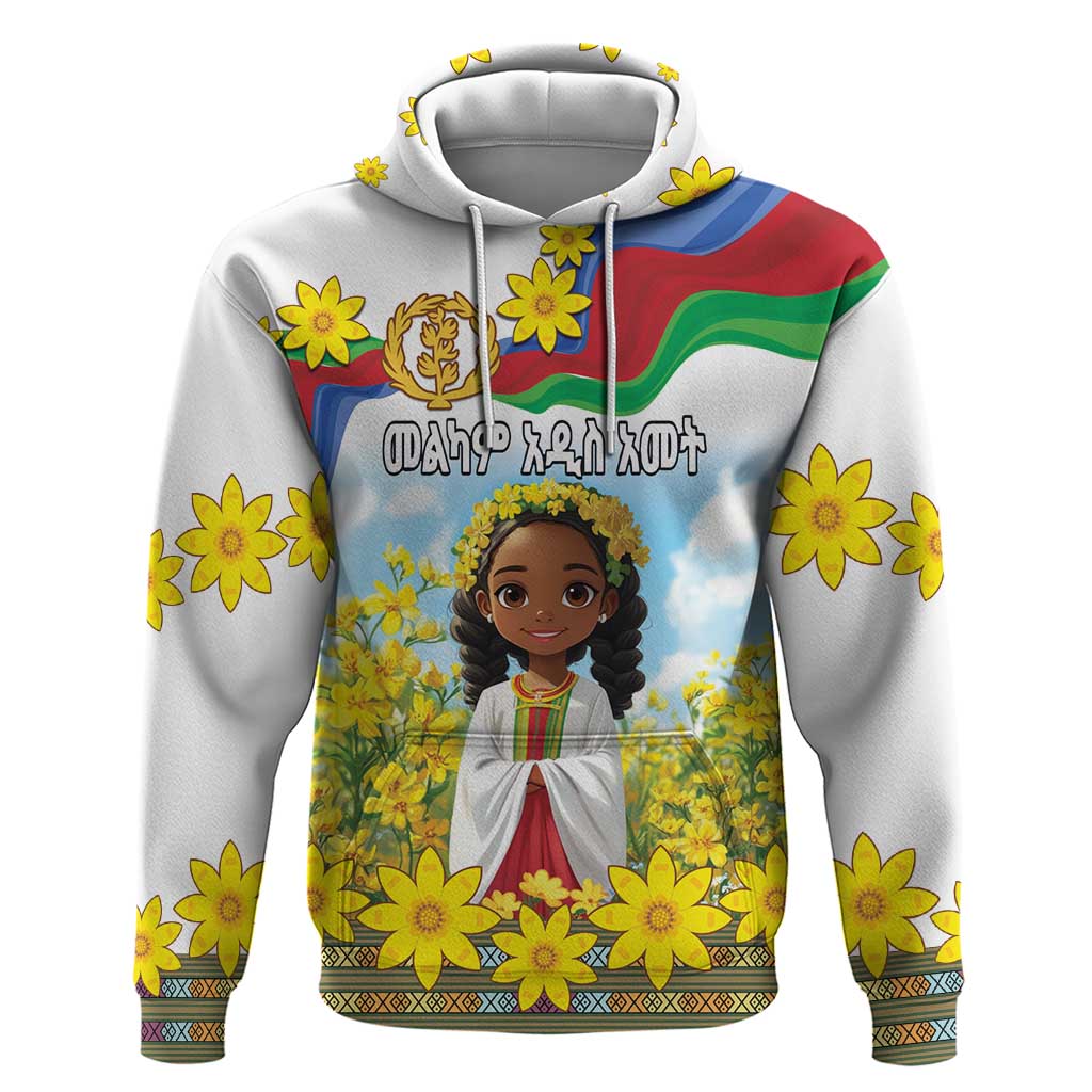 Happy Enkutatash Eritrea Personalized Hoodie Beautiful Girl Adey Abeba Flower - Wonder Print Shop