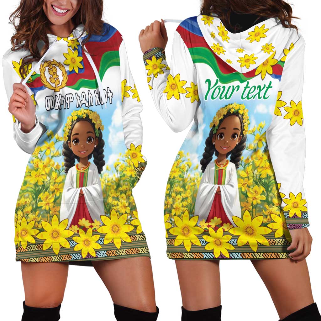 Happy Enkutatash Eritrea Personalized Hoodie Dress Beautiful Girl Adey Abeba Flower - Wonder Print Shop