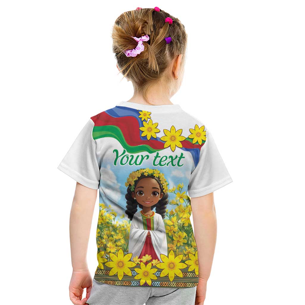 Happy Enkutatash Eritrea Personalized Kid T Shirt Beautiful Girl Adey Abeba Flower - Wonder Print Shop