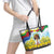 Happy Enkutatash Eritrea Personalized Leather Tote Bag Beautiful Girl Adey Abeba Flower - Wonder Print Shop