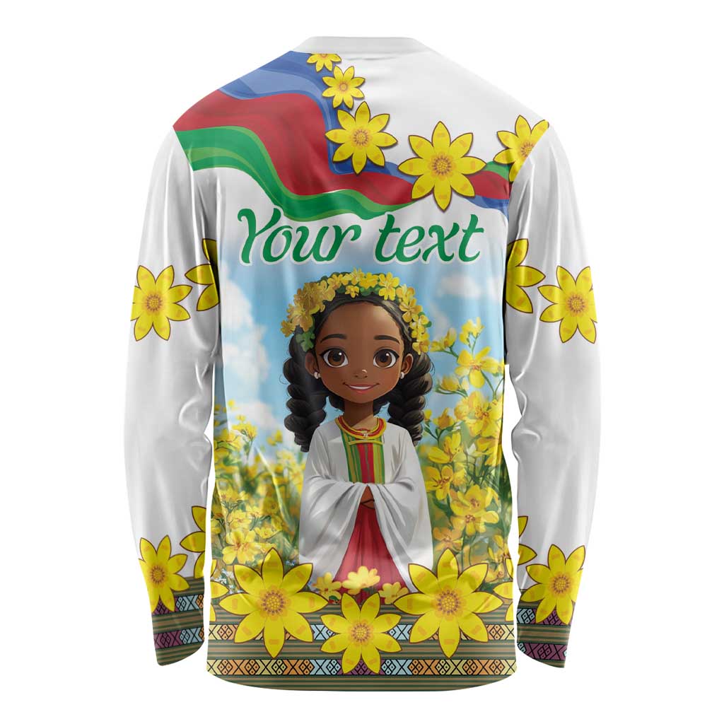 Happy Enkutatash Eritrea Personalized Long Sleeve Shirt Beautiful Girl Adey Abeba Flower - Wonder Print Shop