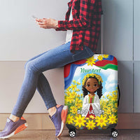 Happy Enkutatash Eritrea Personalized Luggage Cover Beautiful Girl Adey Abeba Flower - Wonder Print Shop